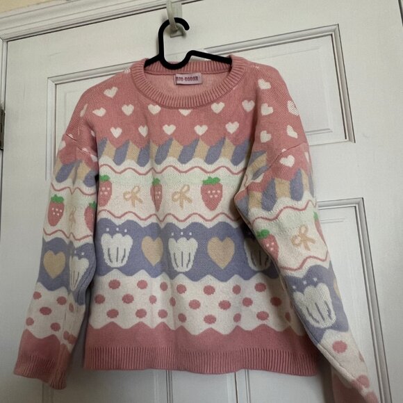 Big Goose Strawberry Flower Heart Sweater - Picture 6 of 9